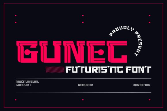Gunec: A Futuristic Display Font for Digital Design